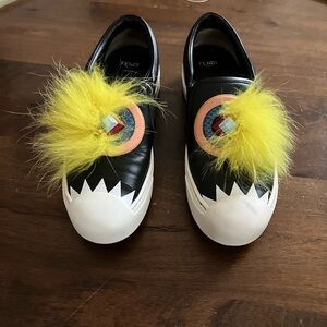 FENDI Monster Bag Eye Slip On Sneakers/Trainers Size 7 EU 37 Made in Italy
